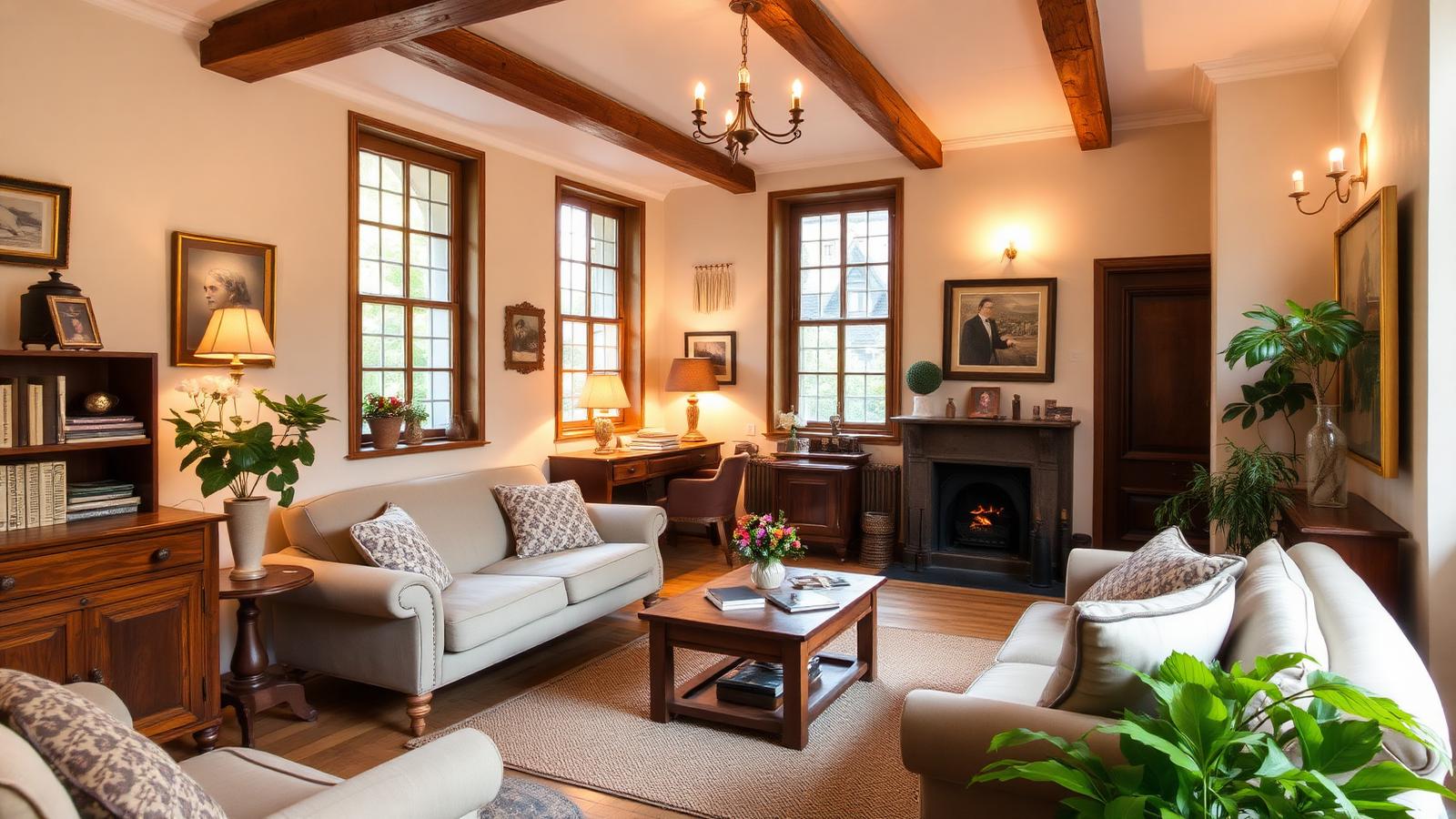 Intérieur de maison bruxelloise lumineux et chaleureux, éléments authentiques préservés