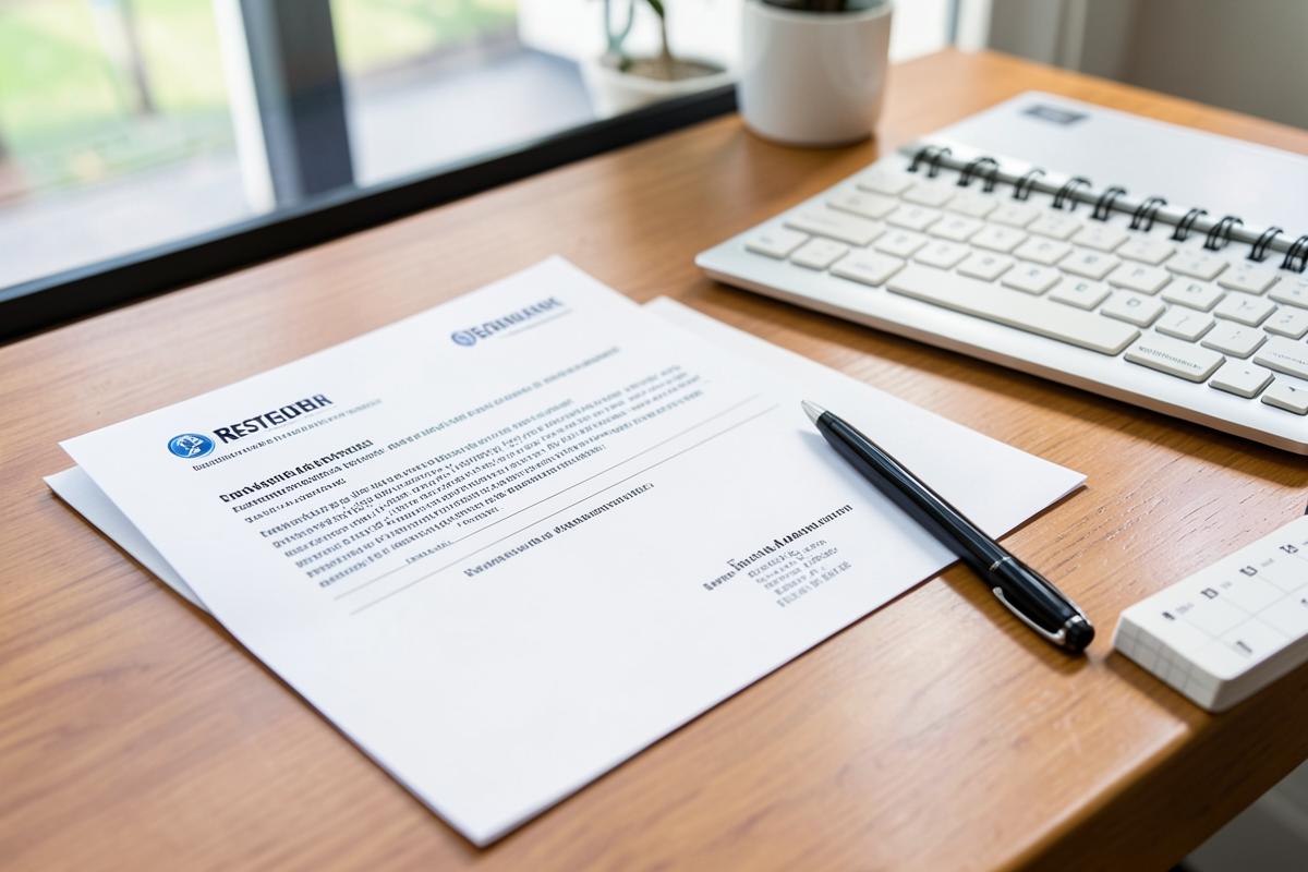 Contrat de syndic et courrier recommandé de résiliation sur un bureau